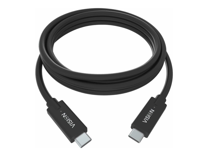 1 m USB C cable -USB 3.2 gen 1 10 gbps - supports 5 a charging current - USB C 3.2 (m) to USB C 3.2 (m) - outer diameter 5 mm - 32+24 awg - black