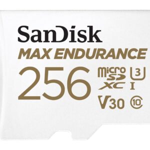 SanDisk Max Endurance - Cartão de memória flash (adaptador microSDXC para SD Incluído) - 256 GB - Video Class V30 / UHS-I U3 / Class10 - microSDXC UHS-I