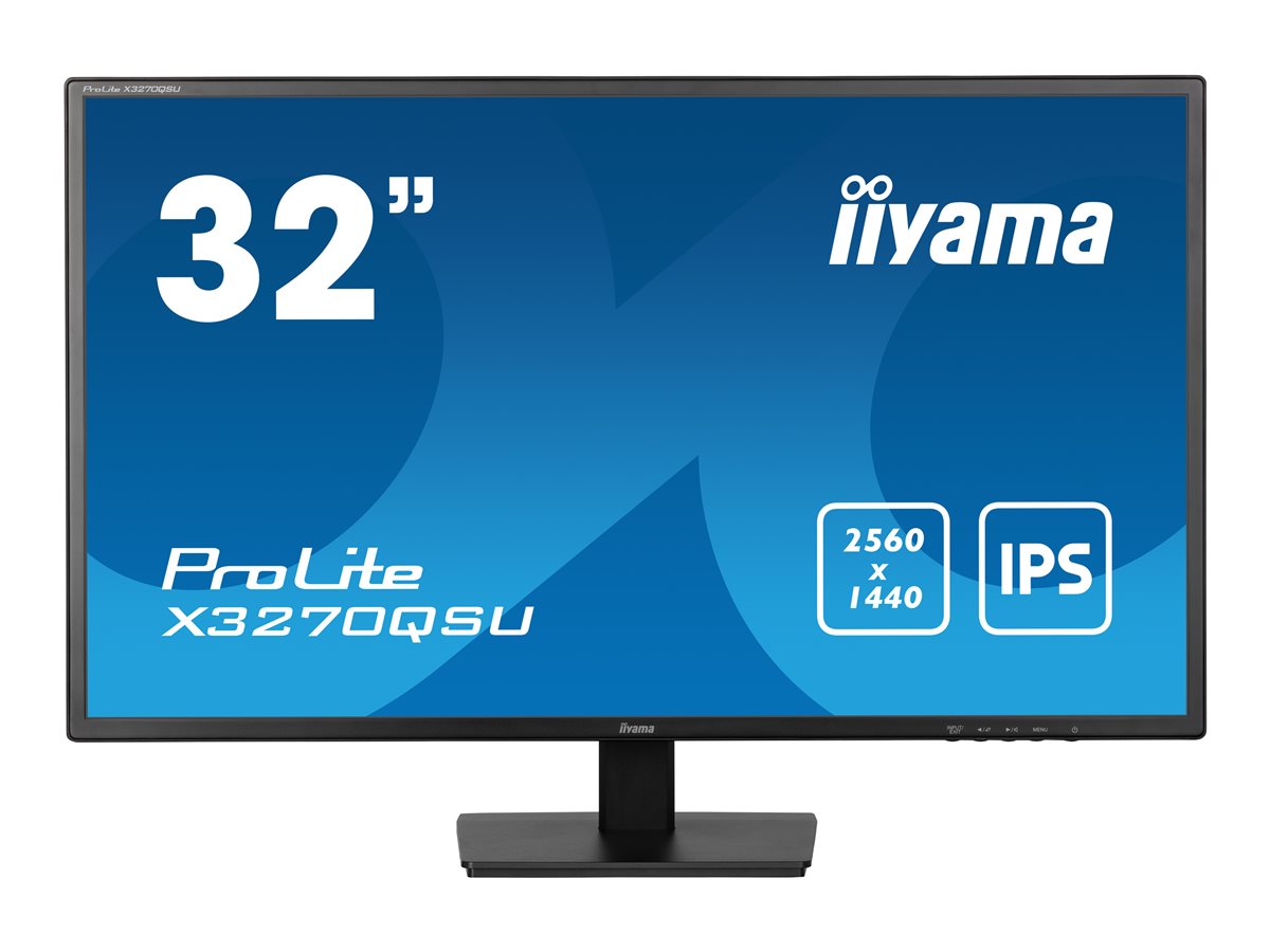 iiyama ProLite X3270QSU-B1 - Monitor LED - 32" (31.5" visível) - 2560 x 1440 WQHD @ 100 Hz - IPS - 250 cd/m² - 1200:1 - 3 ms - 2xHDMI, DisplayPort - altifalantes - preto opaco