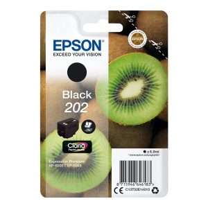 Epson 202 - 6.9 ml - preto - original - blister com RF/alarme acústico - tinteiro