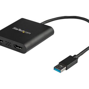 Startech USB 3.0 to Dual HDMI Adapter, 1x 4K 30Hz & 1x 1080p, External Video & Graphics Card, USB Type-A to HDMI Dual…