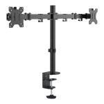 Monitor desk post mount - fits display 13 to 27" with VESA sizes 75 x 75 or 100 x 100 - 2 part arms - rotate -…