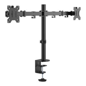 Monitor desk post mount - fits display 13 to 27" with VESA sizes 75 x 75 or 100 x 100 - 2 part arms - rotate -…