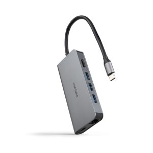 Docking Tipo-C Nanocable 10.16.4609/ 3xUSB/ 1xHDMI 4K/ 1xRJ45/ 1xLector tarjetas/ 1xUSB Tipo-C PD/ Gris