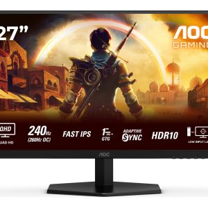 AOC Gaming Q27G42ZE - Monitor LED - gaming - 27" - 2560 x 1440 QHD @ 240 Hz - Fast IPS - 300 cd/m² - HDR10 - 0.3 ms -…