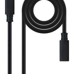 Cable Alargador USB Tipo-C 3.2 Nanocable 10.01.4502/ USB Tipo-C Macho - USB Tipo-C Hembra/ 2m/ Negro