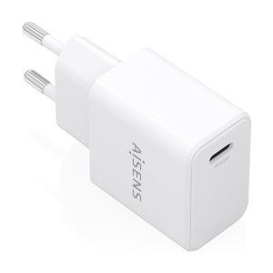 Cargador de Pared GaN Aisens A110-1023/ 1xUSB Tipo-C/ 20W/ Blanco