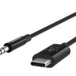 Belkin RockStar - Cabo de áudio - 24 pin USB-C macho para mini-phone stereo 3.5 mm macho - 1.83 m - branco