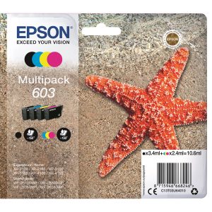 Epson 603 Multipack - Pack de 4 - preto, amarelo, azul cyan, magenta - original - blister com RF/alarme acústico -…