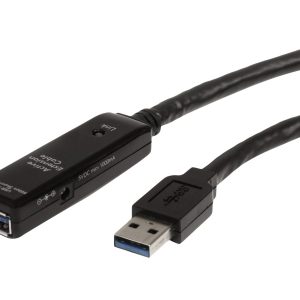 StarTech.com 16.4ft Active USB 3.0 Extension Cable with AC Power Adapter - Shielded - Male to Female USB USB 3.1 Gen 1…
