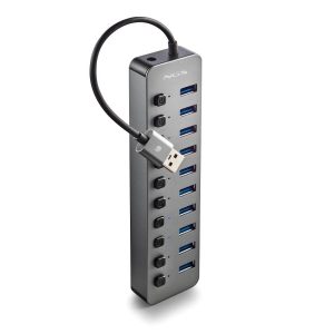 Hub USB NGS IHUB10/ 10xUSB 3.0/ Gris