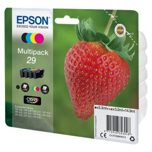 Epson 29 Multipack - Pack de 4 - 14.9 ml - preto, amarelo, azul cyan, magenta - original - blister com RF/alarme…