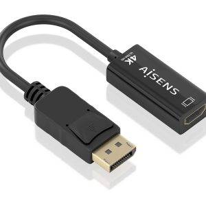 Conversor Aisens A125-0905/ DisplayPort Macho - HDMI Hembra/ 15cm/ Negro