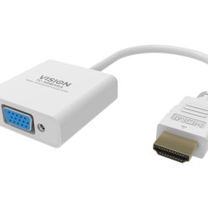 HDMI to VGA adaptor - maximum resolution 1920 x 1080 - does not convert VGA to HDMI - HDMI (m) to VGA (f) - outer…