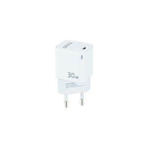 Cargador de Pared GaN TooQ TQWC-GANPD30WT/ 1xUSB Tipo-C/ 30W
