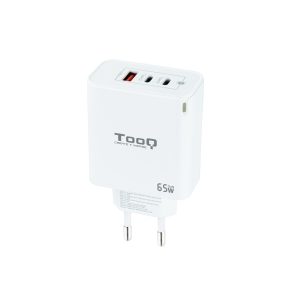 Cargador de Pared GaN TooQ TQWC-GANQC2PD65WT/ 2xUSB Tipo-C/ 1xUSB/ 65W