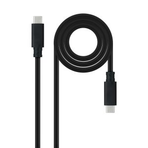 Cable USB 3.1 Tipo-C Nanocable 10.01.4102/ USB Tipo-C Macho - USB Tipo-C Macho/ Hasta 100W/ 10Gbps/ 2m/ Negro