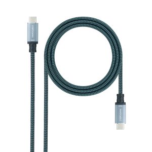 Cable USB 3.2 Tipo-C Nanocable 10.01.4103-COMB/ USB Tipo-C Macho - USB Tipo-C Macho/ Hasta 100W/ 20Gbps/ 3m/ Gris y…