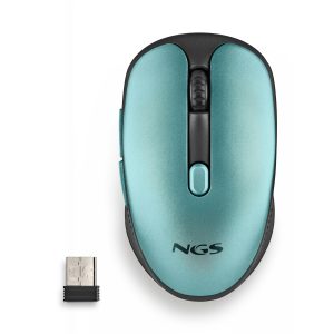 Ratón Inalámbrico NGS Evo Rust/ Batería recargable/ Hasta 1600 DPI/ Verde Agua