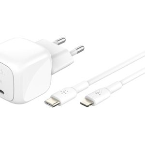 Belkin BoostCharge - Adaptador de alimentação - compacto - 30 watt - Fornecimento de Energia 3.1 (USB-C) - no cabo:…