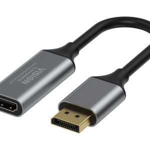 VISION - Adaptador de vídeo - DisplayPort macho para HDMI fêmea - preto - suporte 4K60Hz