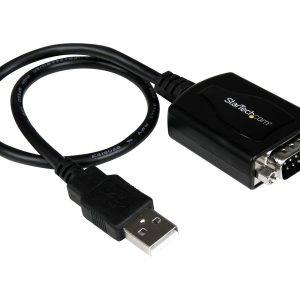 Startech 1 ft USB to RS232 Serial DB9 Adapter Cable with COM Retention - Adaptador serial - USB - RS-232 - preto