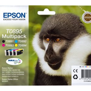 Epson T0895 Multipack - Pack de 4 - preto, amarelo, azul cyan, magenta - original - blister - tinteiro
