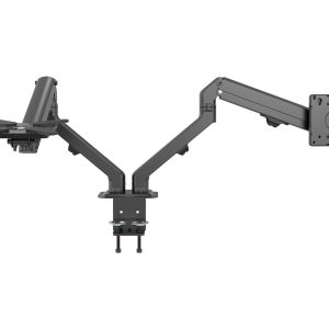 Monitor desk arm mount - fits two displays 17 to 27" with VESA sizes 75 x 75 or 100 x 100 - quick clamp or grommet to…