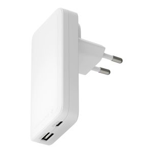 dbramante1928 re-charge Pro - Adaptador de alimentação - fino - 65 Watt - 2 conectores de saída (USB-C, USB) - branco