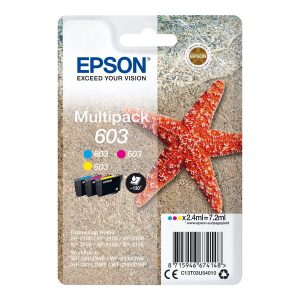 Epson 603 Multipack - Pack de 3 - amarelo, azul cyan, magenta - original - blister com RF/alarme acústico - tinteiro
