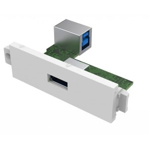 Modular AV faceplate component - USB A (on front) to B module - square B type socket on the rear and A type socket on…
