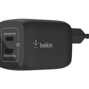 Belkin BoostCharge Pro - Adaptador de alimentação - tecnologia PPS - 65 watt - 3.25 A - PD 3.0, Fast Charge - 2…