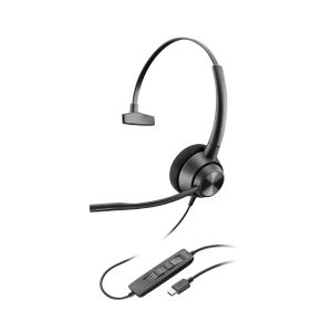Poly EncorePro 310 - EncorePro 300 series - auscultadores - no ouvido - com cabo - USB-C - preto - Works With…