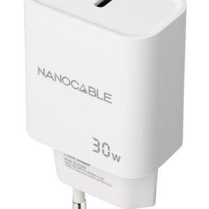 Cargador de Pared Nanocable 10.10.2009/ 1xUSB Tipo-C/ 30W/ Blanco