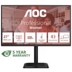 Monitor Profissional AOC Q27E4CV 27"/ QHD/ Multimédia/ Regulável em altura/ Preto