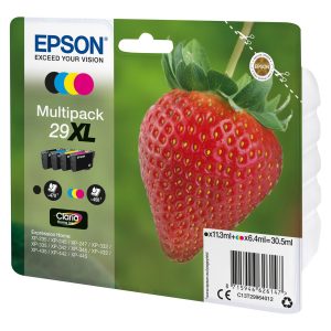 Epson 29XL Multipack - Pack de 4 - 30.5 ml - XL - preto, amarelo, azul cyan, magenta - original - blister com RF/alarme…