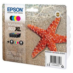 Epson 603XL Multipack - Pack de 4 - XL - preto, amarelo, azul cyan, magenta - original - blister com RF/alarme acústico…