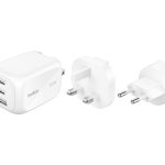 Belkin BoostCharge Pro - Adaptador de alimentação - GaN - 100 watt - PD 3.1/PPS - 3 conectores de saída (2 x USB-C,…