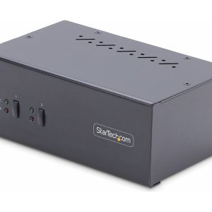 Startech 2-Port Dual-Monitor DisplayPort KVM Switch, 4K 60Hz, 2x USB 5Gbps Hub Ports, 2x USB 2.0 HID Ports, Hotkey and…