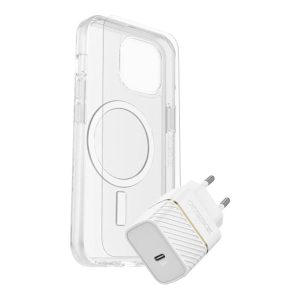 OtterBox Symmetry Series - Tampa posterior para telemóvel - compatibilidade MagSafe - claro - com Protetor de Ecrã de…