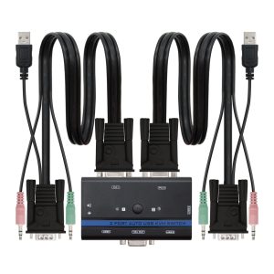 KVM Switch Nanocable 10.12.0001/ PC - CPU: 2 VGA + 2 USB + 4 JACK 3.5 / CONSOLA: 2 USB + VGA + 2 JACK 2.5/ 1.4m