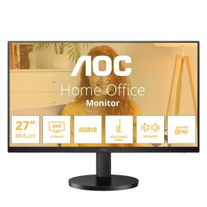 AOC U27B3AF - Monitor LED - 27" - 3840 x 2160 4K UHD (2160p) @ 60 Hz - IPS - 350 cd/m² - 1000:1 - HDR10 - 4 ms -…