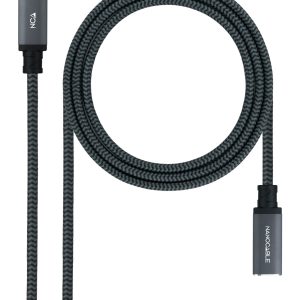 Cable Alargador USB Tipo-C 3.2 Nanocable 10.01.4501-L150-COMB/ USB Tipo-C Macho - USB Tipo-C Hembra/ 1.5m/ Negro