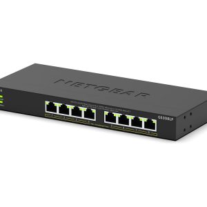 NETGEAR 300 Series GS308LP - Interruptor - essenciais - sem gestão - 8 x 10/100/1000 (PoE+) - desktop, montável na…