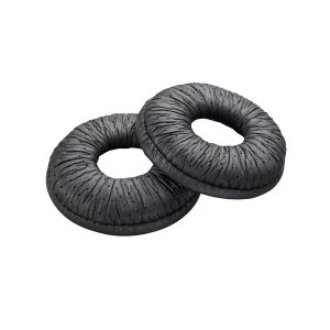 Poly - Almofada de ouvido para auricular sem fios - couro sintético - preto (pacote de 2) - Replaces Poly SKU 87229-01