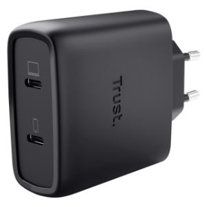 Cargador de Pared GaN Trust Maxo 65W 25525/ 2xUSB Tipo-C/ Incluye Cable USB Tipo-C/ 65W