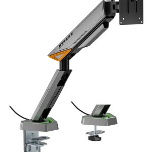 Soporte de Mesa Gaming para Monitor Aisens DT49TSRRGB-347/ Giratorio/ Inclinable/ hasta 16kg/ con Iluminación RGB