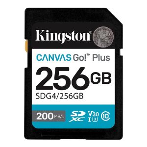 Kingston Canvas Go! Plus - Cartão de memória flash - 256 GB - Video Class V30 / UHS-I U3 / Class10 - SDXC UHS-I