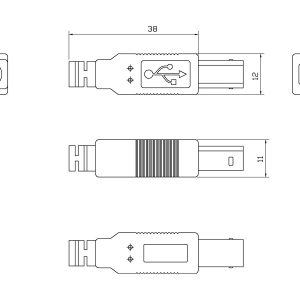 2 m USB 2.0 cable - gold plated connectors - ferrite cores USB A end - bandwidth 480 mbps - over 65 percent coverage…