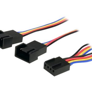 StarTech.com 12in 4 Pin Fan Power Splitter Cable - F/M - 1ft Fan Y Cable - 1ft 4-pin Fan Splitter Cable (FAN4SPLIT12) -…